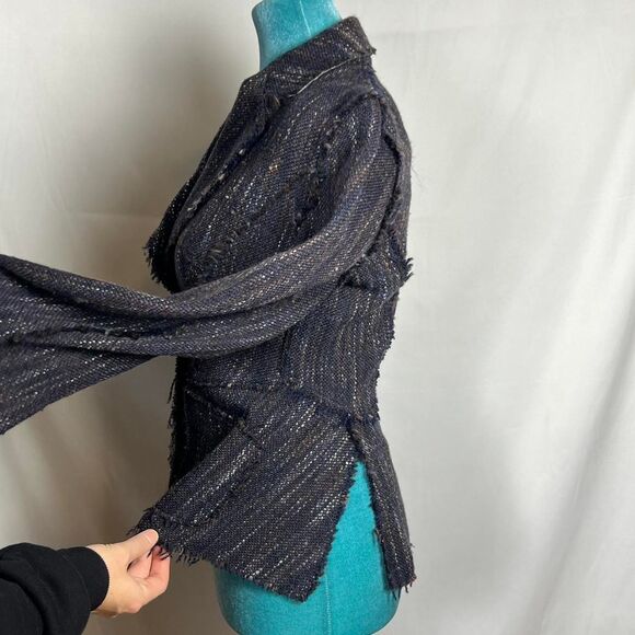 Luxe Paul Smith Women's Made in Italy Fringed Tweed Blazer Size 38 EU Small 4 US - Picture 3 of 8